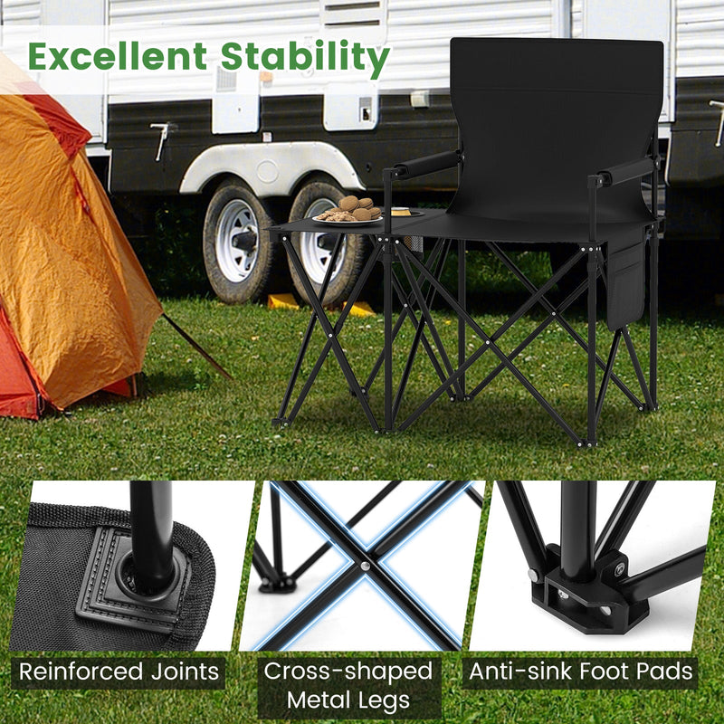 Load image into Gallery viewer, Oversized Camping Chair with Side Table and 2 Storage Pockets
