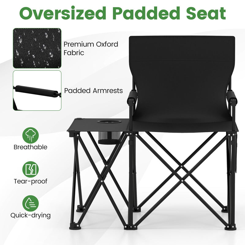Load image into Gallery viewer, Oversized Camping Chair with Side Table and 2 Storage Pockets
