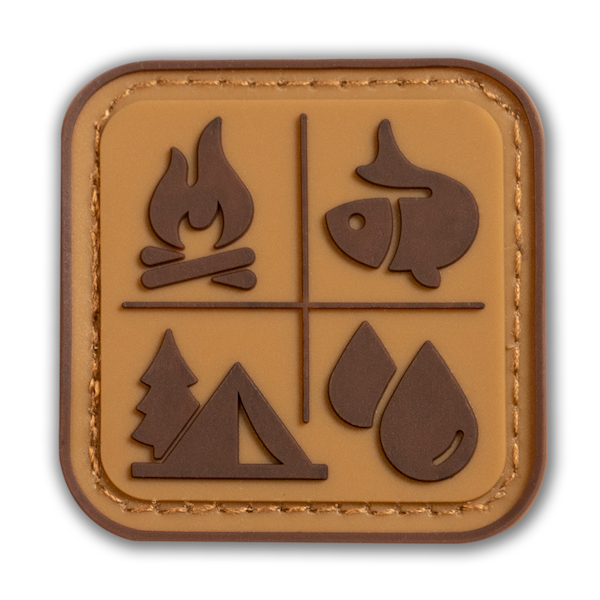 Load image into Gallery viewer, Survival Compass Morale Patch (Orange on Black)
