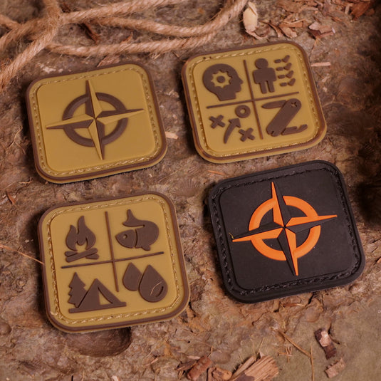 Survival Compass Morale Patch (Orange on Black)