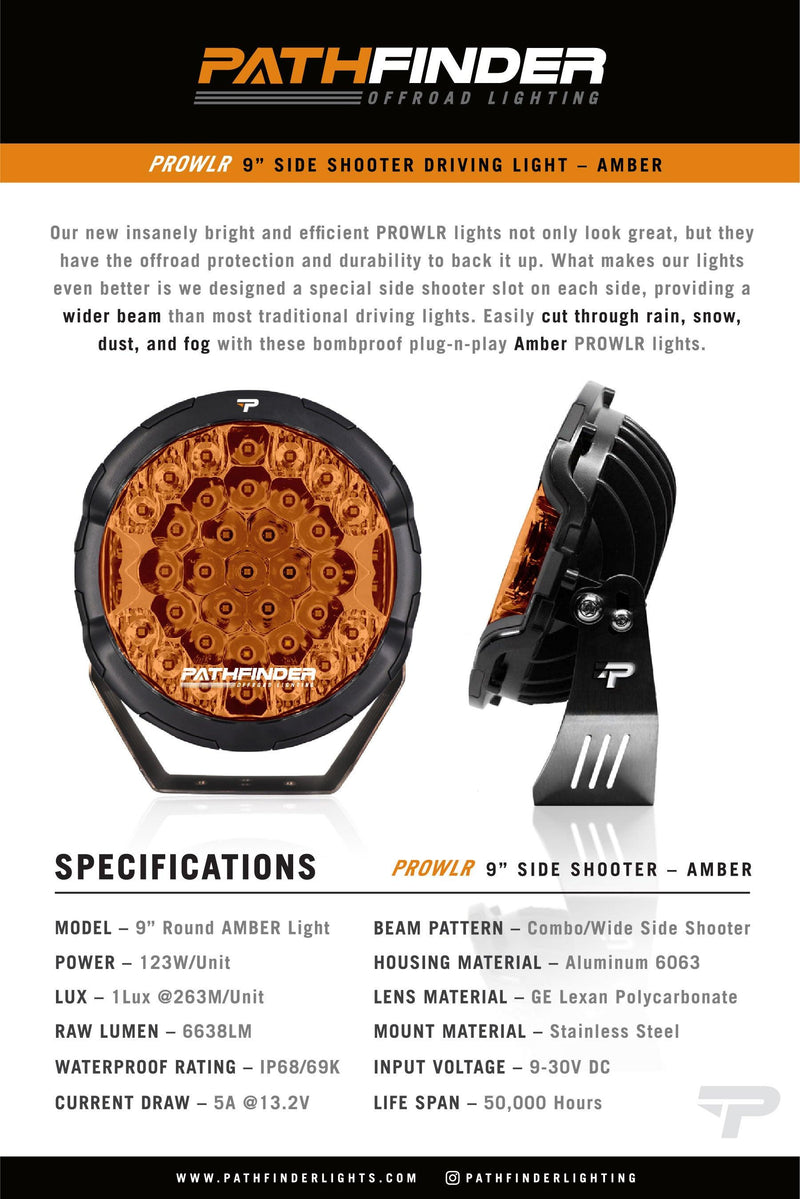 Load image into Gallery viewer, PROWLR 9" LED Driving Light [TRUE AMBER]
