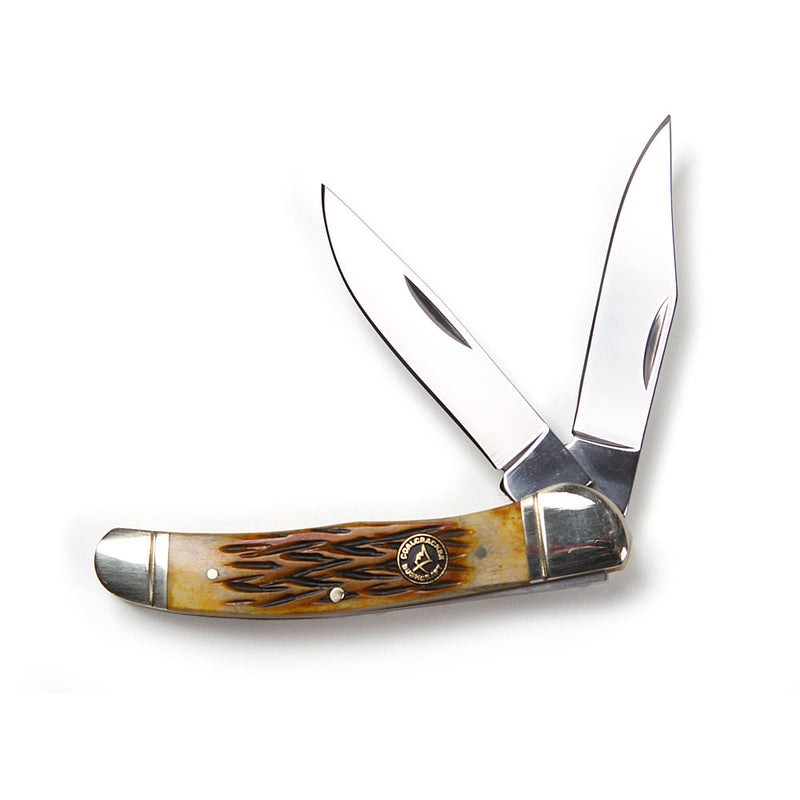 Load image into Gallery viewer, Jigged Bone Pocket Hunter Knife
