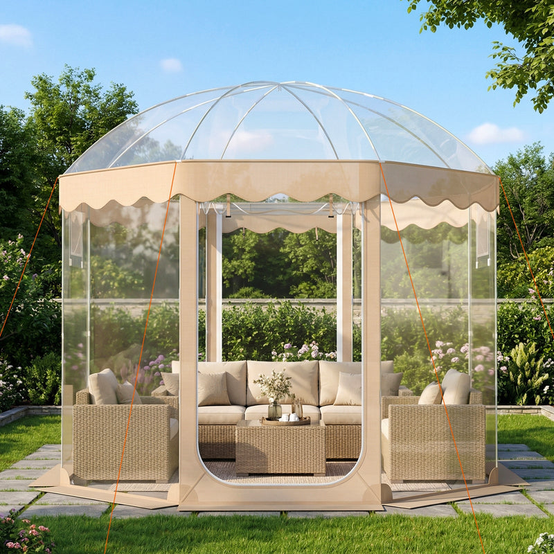 Load image into Gallery viewer, Pop Up Bubble Tent 10x10 FT for 8-10 People Weatherproof Pod with 540° Panoramic Clear PVC
