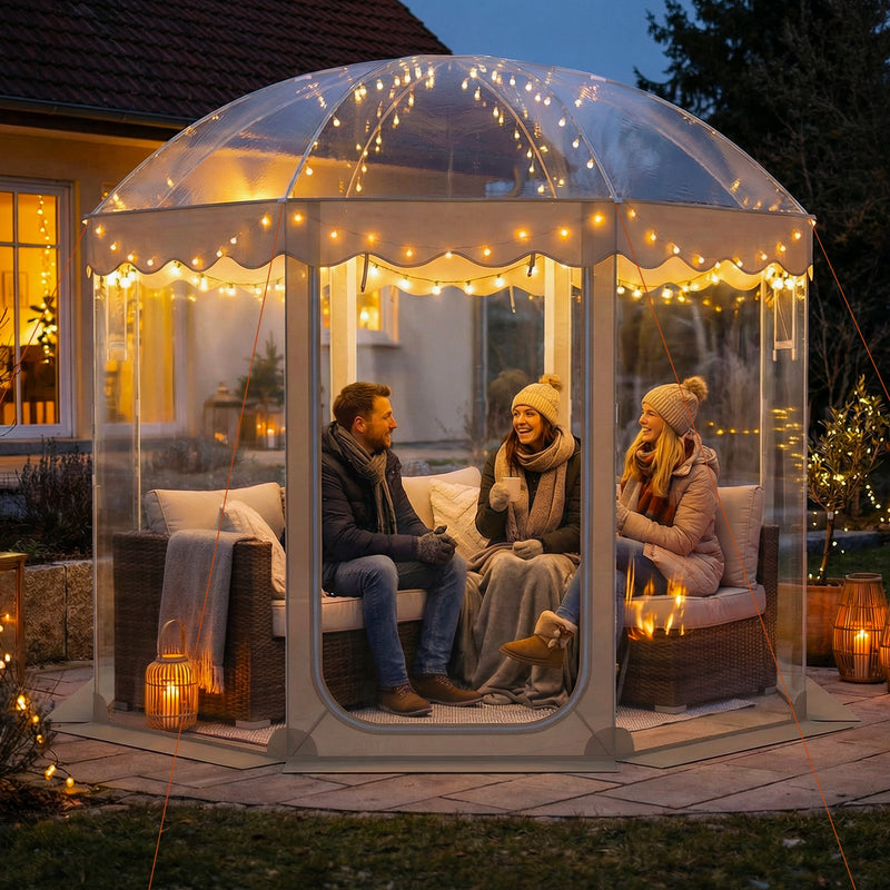 Load image into Gallery viewer, Pop Up Bubble Tent 10x10 FT for 8-10 People Weatherproof Pod with 540° Panoramic Clear PVC
