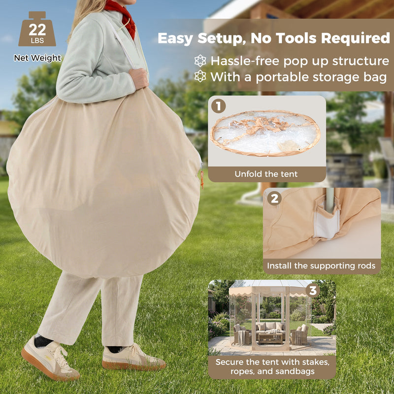 Load image into Gallery viewer, Pop Up Bubble Tent 10x10 FT for 8-10 People Weatherproof Pod with 540° Panoramic Clear PVC
