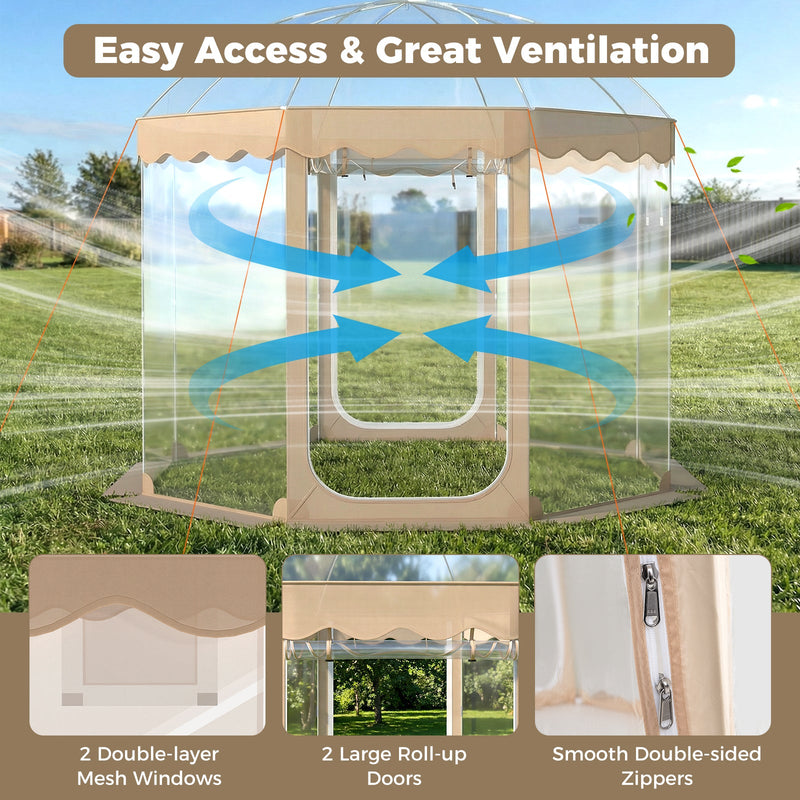Load image into Gallery viewer, Pop Up Bubble Tent 10x10 FT for 8-10 People Weatherproof Pod with 540° Panoramic Clear PVC
