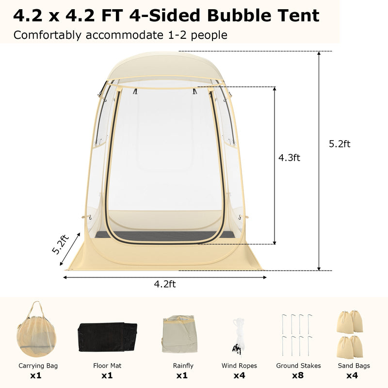Load image into Gallery viewer, Instant Pop up Sports Tent with Carrying Bag and Floor Mat for 1-2/5-6 People
