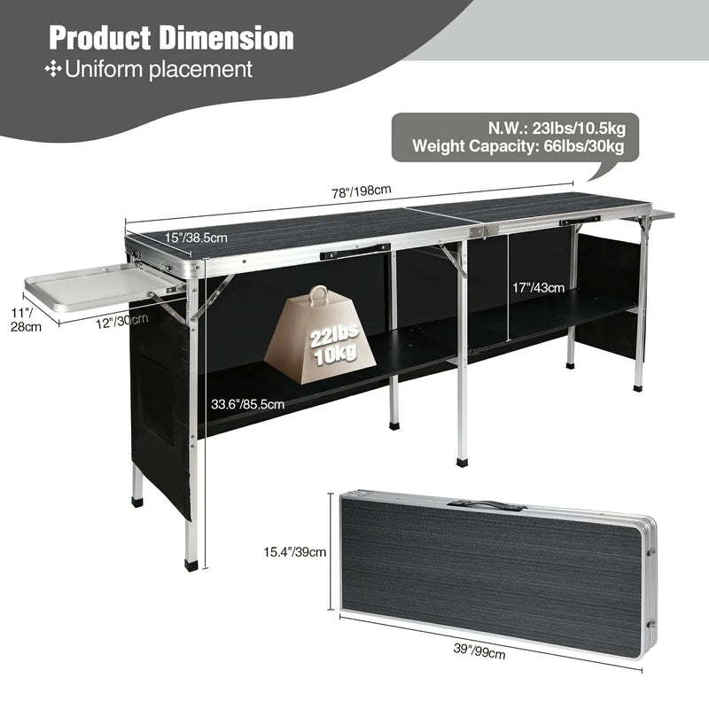 Load image into Gallery viewer, Portable Bar Table for Events  with Double Layer
