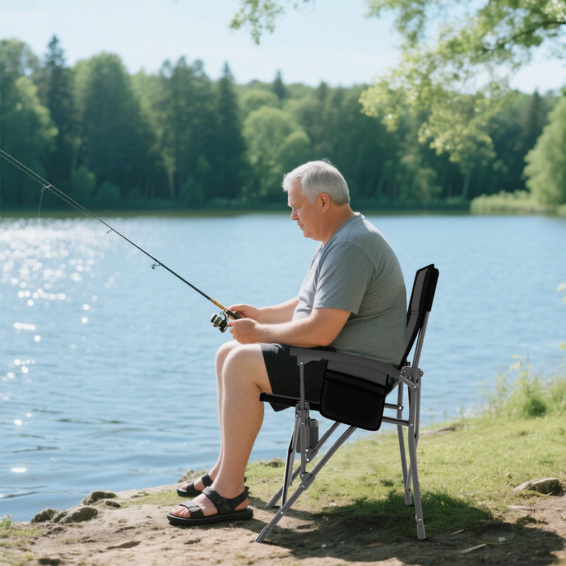 Load image into Gallery viewer, Portable Folding Oxford Cloth Camping Chair with Cup Holder and Side Pocket
