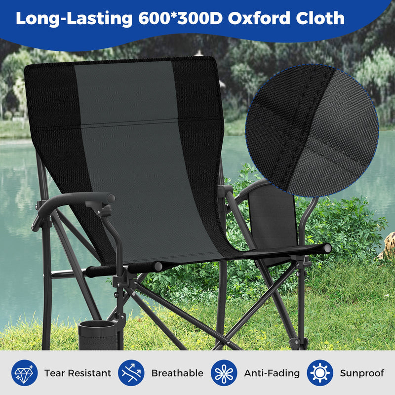 Load image into Gallery viewer, Portable Folding Oxford Cloth Camping Chair with Cup Holder and Side Pocket
