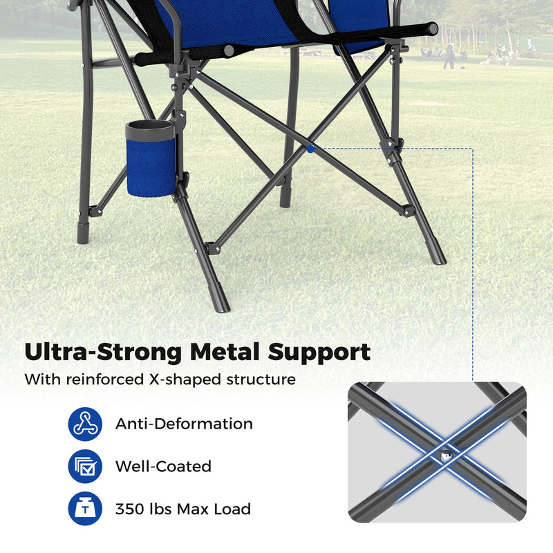 Load image into Gallery viewer, Portable Folding Oxford Cloth Camping Chair with Cup Holder and Side Pocket
