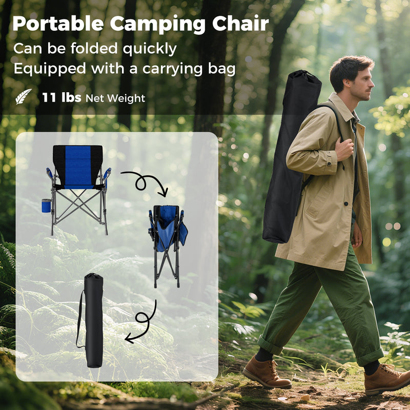 Load image into Gallery viewer, Portable Folding Oxford Cloth Camping Chair with Cup Holder and Side Pocket

