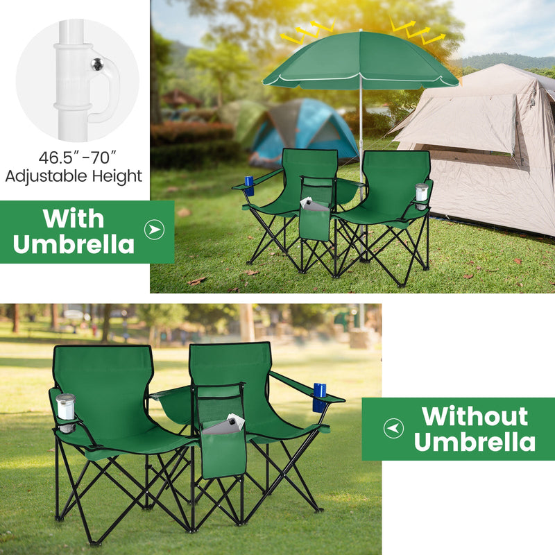 Load image into Gallery viewer, Portable Folding Picnic Double Chair
