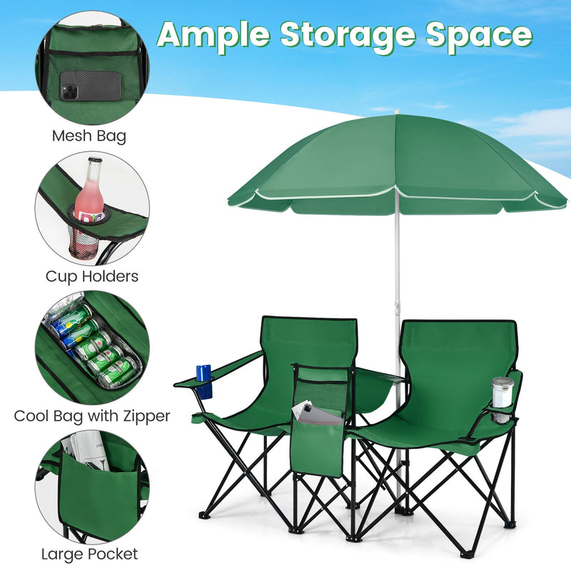 Load image into Gallery viewer, Portable Folding Picnic Double Chair
