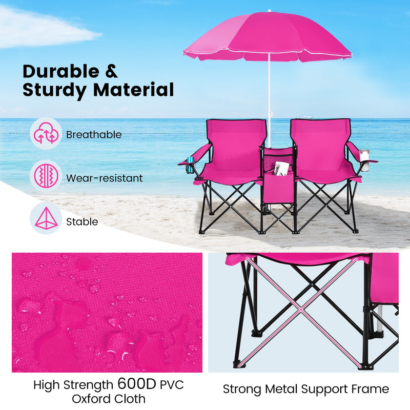 Load image into Gallery viewer, Portable Folding Picnic Double Chair
