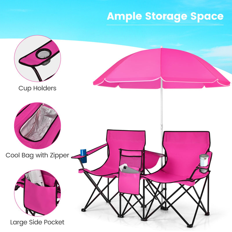 Load image into Gallery viewer, Portable Folding Picnic Double Chair
