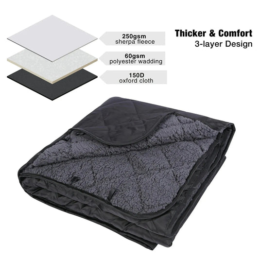 Waterproof Stadium Blanket with Sherpa Lining