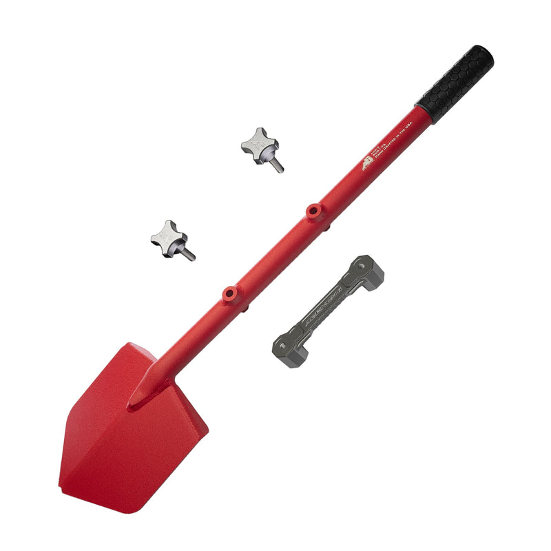 Load image into Gallery viewer, Shovel / Mount Combo - Red LONG Shovel / Grey SSM with Knobs

