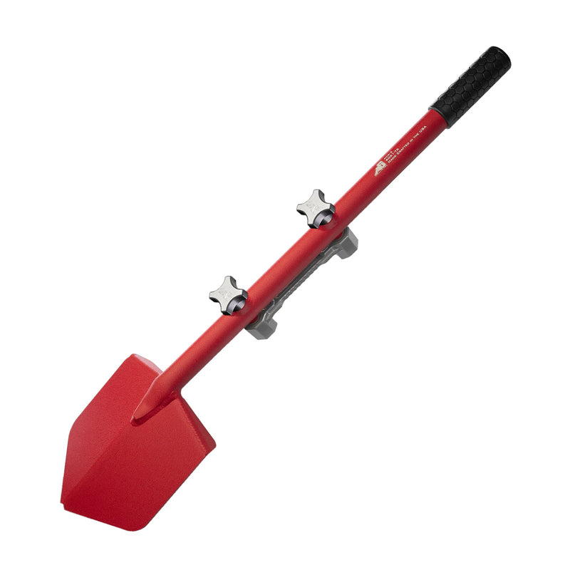 Load image into Gallery viewer, Shovel / Mount Combo - Red LONG Shovel / Grey SSM with Knobs
