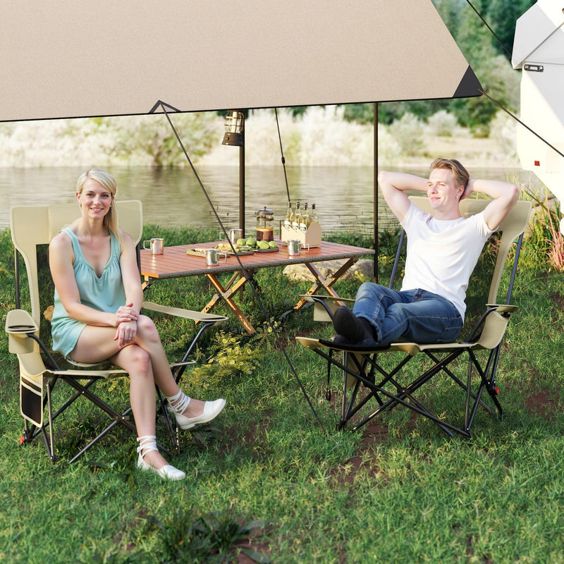 Load image into Gallery viewer, Reclining Camping Chair with Removable Footrest and Adjustable Backrest
