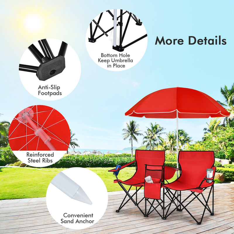 Load image into Gallery viewer, Portable Folding Picnic Double Chair
