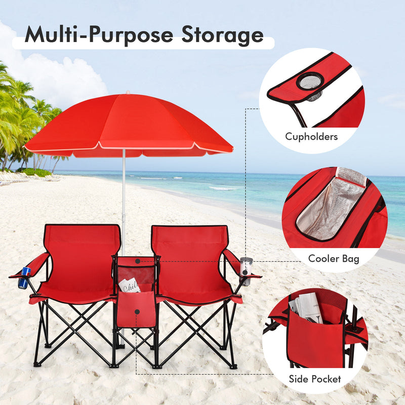 Load image into Gallery viewer, Portable Folding Picnic Double Chair
