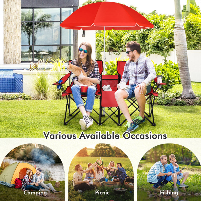 Load image into Gallery viewer, Portable Folding Picnic Double Chair
