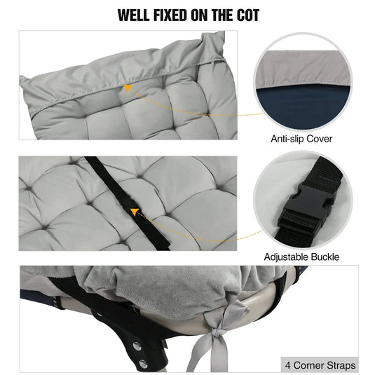 Portable Folding Sleeping Cot Mattress Pads for Camping,Gray Blue Black Brown