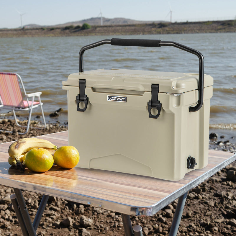 Load image into Gallery viewer, 25 QT Hard Cooler with Aluminum Handle and Integrated Cup Holders

