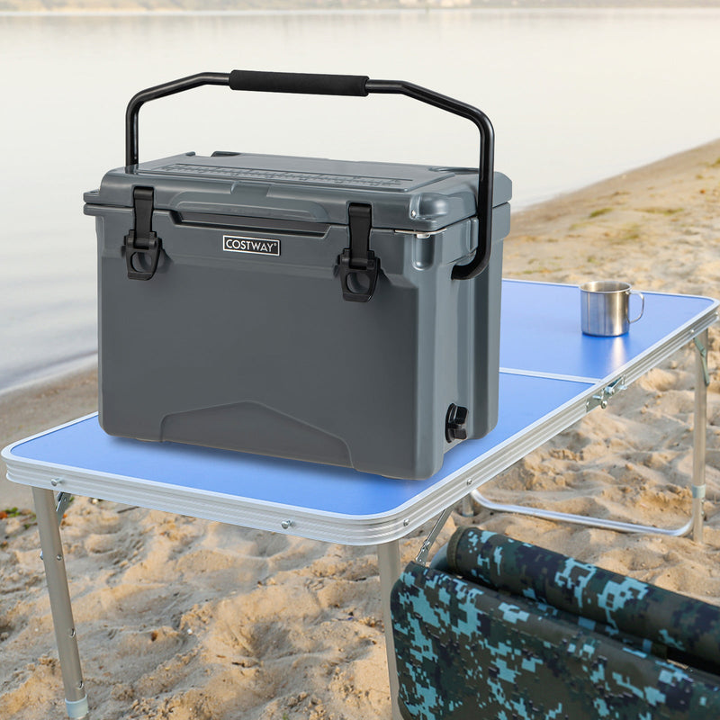 Load image into Gallery viewer, 25 QT Hard Cooler with Aluminum Handle and Integrated Cup Holders
