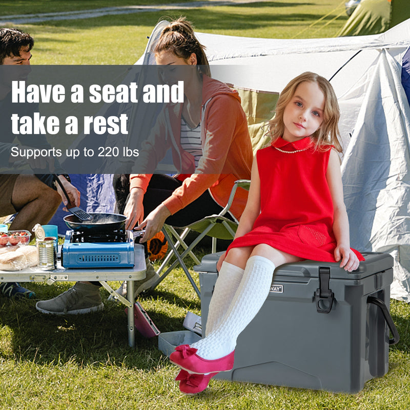 Load image into Gallery viewer, 25 QT Hard Cooler with Aluminum Handle and Integrated Cup Holders

