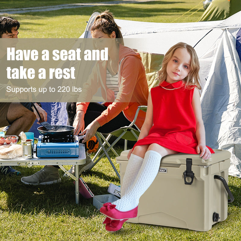 Load image into Gallery viewer, 25 QT Hard Cooler with Aluminum Handle and Integrated Cup Holders
