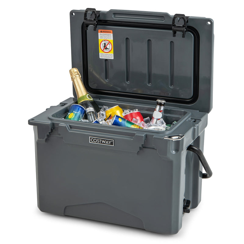 Load image into Gallery viewer, 25 QT Hard Cooler with Aluminum Handle and Integrated Cup Holders
