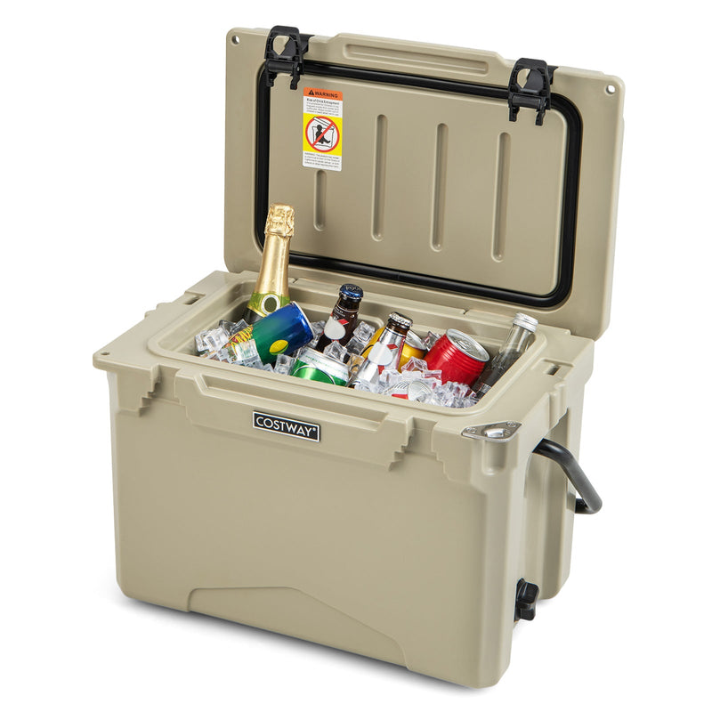 Load image into Gallery viewer, 25 QT Hard Cooler with Aluminum Handle and Integrated Cup Holders
