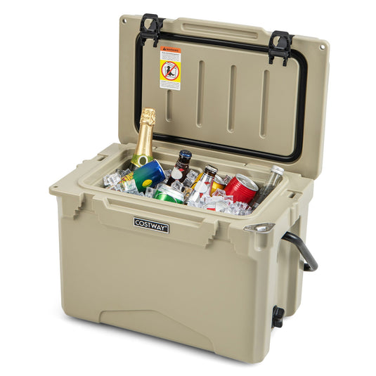 25 QT Hard Cooler with Aluminum Handle and Integrated Cup Holders