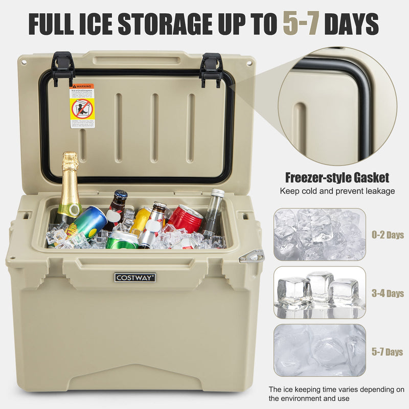 Load image into Gallery viewer, 25 QT Hard Cooler with Aluminum Handle and Integrated Cup Holders
