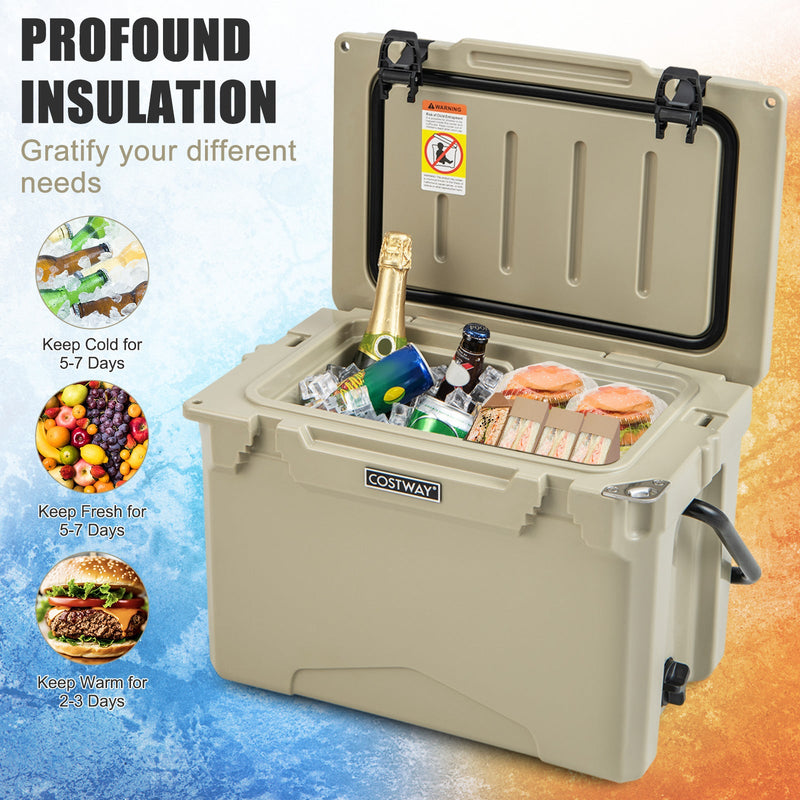 Load image into Gallery viewer, 25 QT Hard Cooler with Aluminum Handle and Integrated Cup Holders
