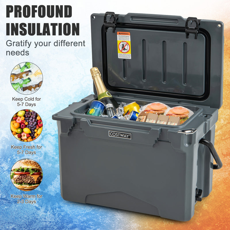 Load image into Gallery viewer, 25 QT Hard Cooler with Aluminum Handle and Integrated Cup Holders
