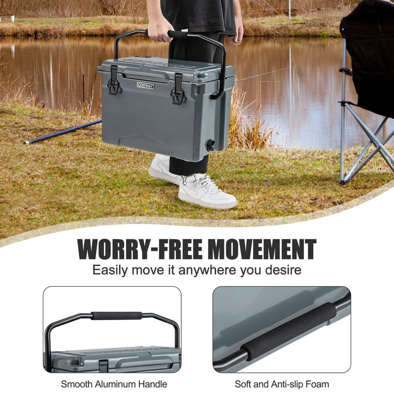 Load image into Gallery viewer, 25 QT Hard Cooler with Aluminum Handle and Integrated Cup Holders
