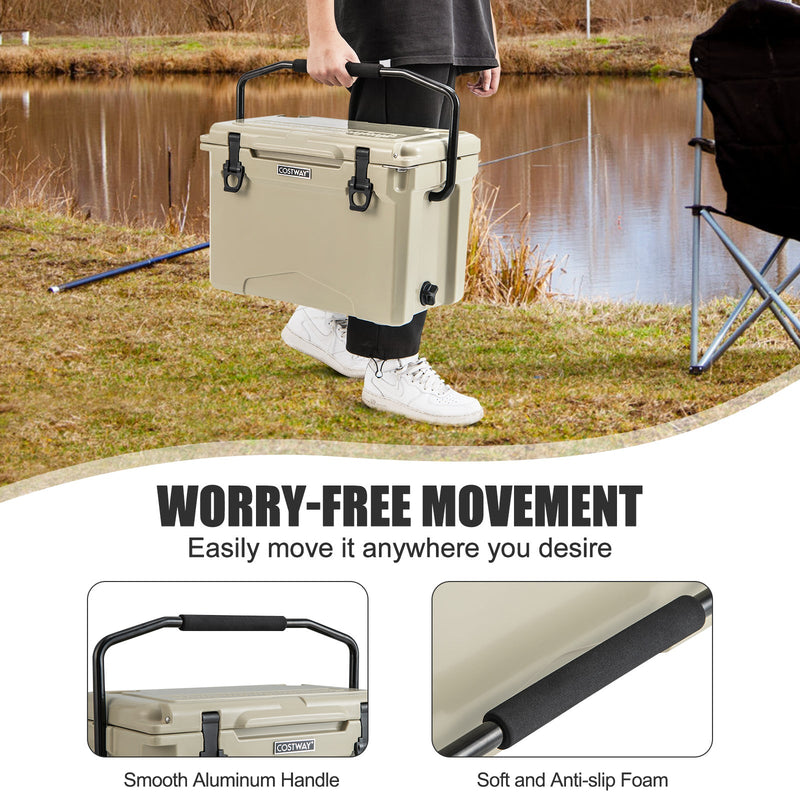 Load image into Gallery viewer, 25 QT Hard Cooler with Aluminum Handle and Integrated Cup Holders
