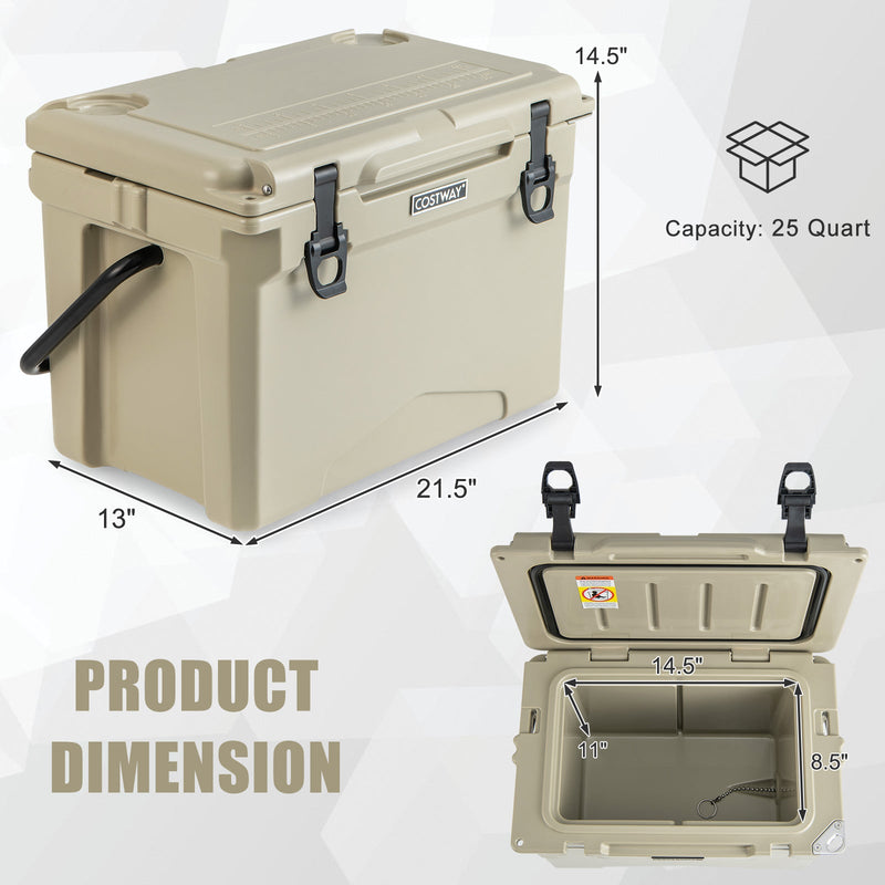 Load image into Gallery viewer, 25 QT Hard Cooler with Aluminum Handle and Integrated Cup Holders
