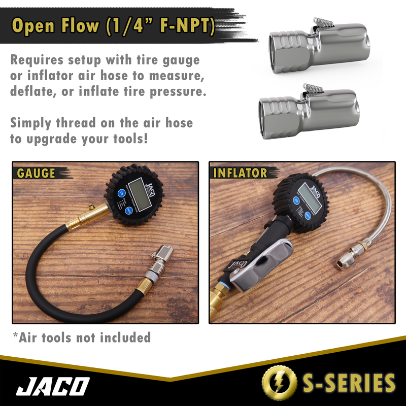 Load image into Gallery viewer, Lightning™ S-Series Tire Air Chuck | Open Flow, 1/4" F-NPT
