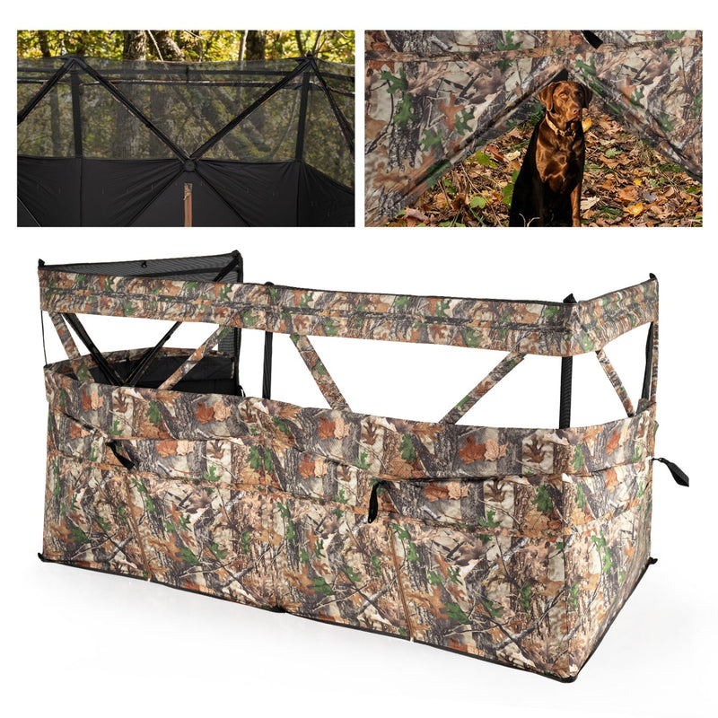 Load image into Gallery viewer, See-Through Hunting Blind Panel with Dog Door Pop up Waterflow Blind for 1-3 People
