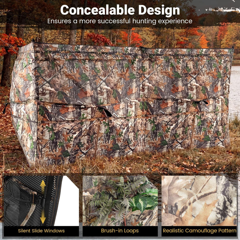 Load image into Gallery viewer, See-Through Hunting Blind Panel with Dog Door Pop up Waterflow Blind for 1-3 People
