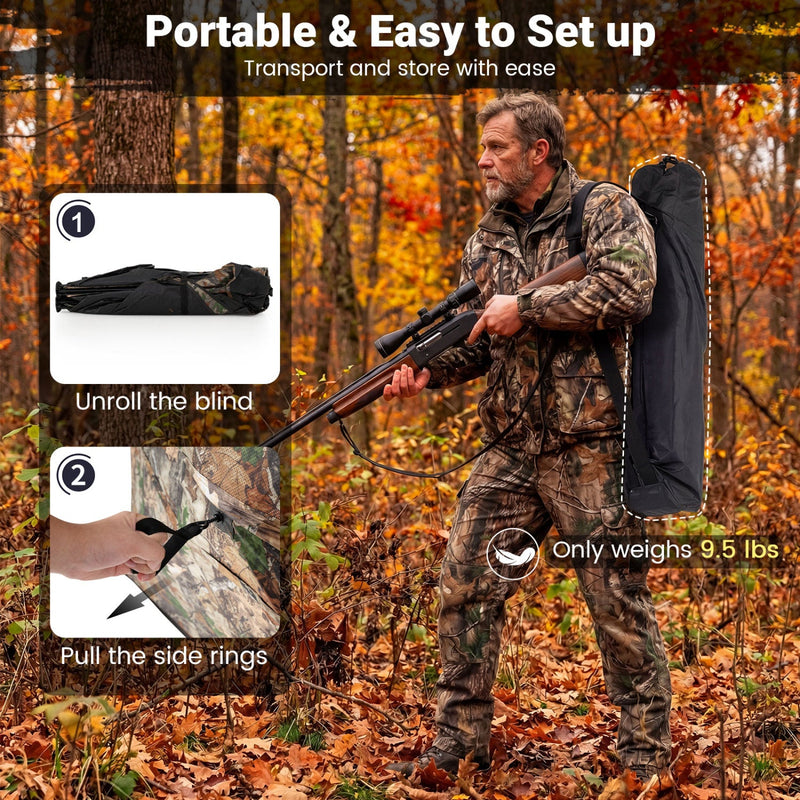 Load image into Gallery viewer, See-Through Hunting Blind Panel with Dog Door Pop up Waterflow Blind for 1-3 People
