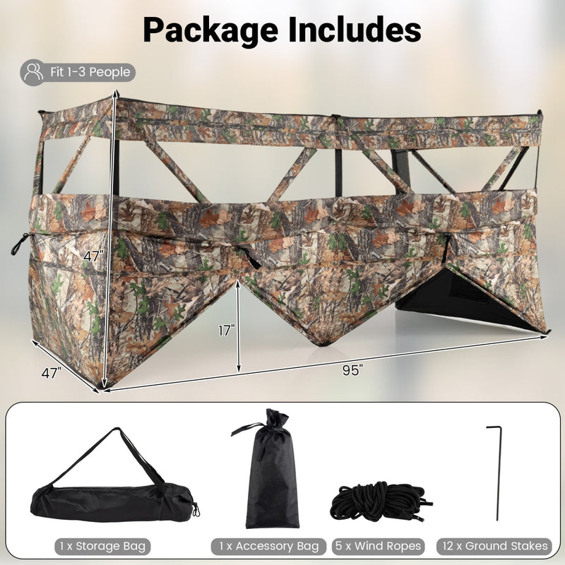 Load image into Gallery viewer, See-Through Hunting Blind Panel with Dog Door Pop up Waterflow Blind for 1-3 People
