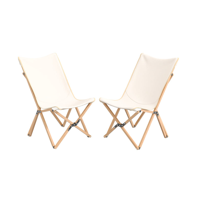 Load image into Gallery viewer, Set of 2 Bamboo Dorm Chair with Storage Pocket for Camping and Fishing
