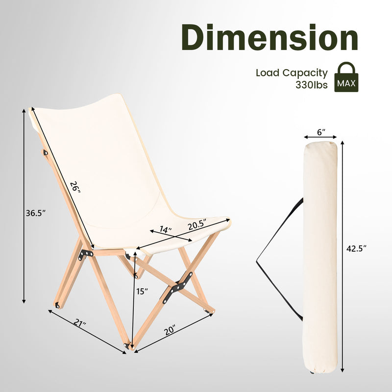 Load image into Gallery viewer, Set of 2 Bamboo Dorm Chair with Storage Pocket for Camping and Fishing
