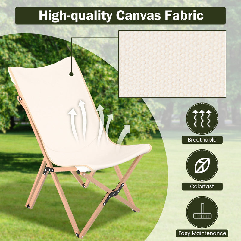 Load image into Gallery viewer, Set of 2 Bamboo Dorm Chair with Storage Pocket for Camping and Fishing
