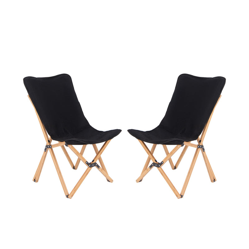 Load image into Gallery viewer, Set of 2 Bamboo Dorm Chair with Storage Pocket for Camping and Fishing
